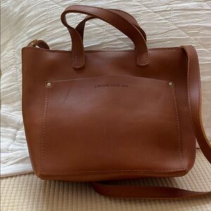 Portland Leather mini crossbody tote Handbag in Honey